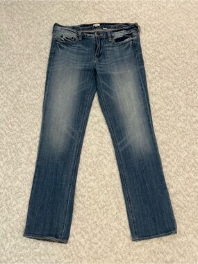 Classic Women's Mid-Rise Straight Jeans in Faded Blue Size 29S